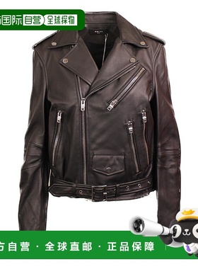 1h可退 【美国直邮】Amiri|PERFECTO 带油漆刺绣黑色皮夹克皮衣