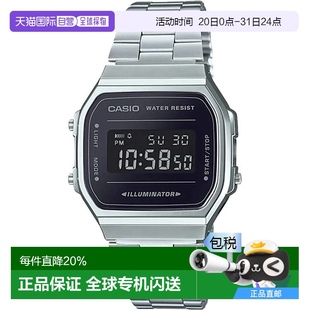 香港直郵Casio卡西歐男士 飾配飾百搭時尚 A168WEM 女士手表銀色裝
