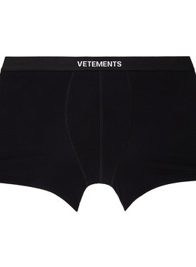 潮奢 Vetements 维特萌 男士 黑色平角内裤 MA66UN100B
