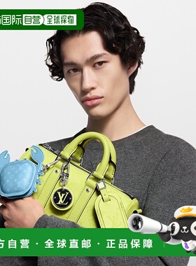 自营欧洲直邮LV/路易威登 Keepall 25男士绿色帆布/牛皮手提包