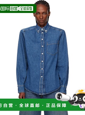 1h可退 香港直邮Mugler 穆勒 女士 蓝色 Power 牛仔衬衫 26P6TO08