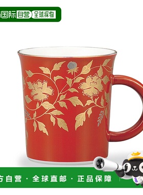 日本直邮九谷烧马克杯金色锦缎红色/大志釜杯马克杯