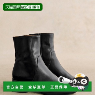 自营Sezane 女士黑色牛皮靴子