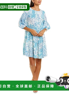 自营 MAISON TARA 日内瓦迷你连衣裙蓝色/绿色 美国奥莱直发