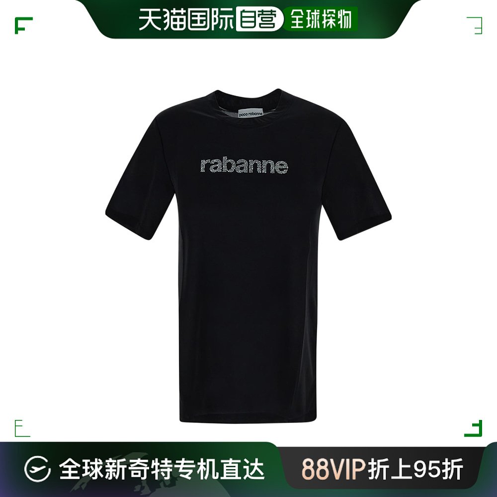 香港直邮潮奢 Paco Rabanne女士 logo标识短袖T恤 24PJTE151PA02