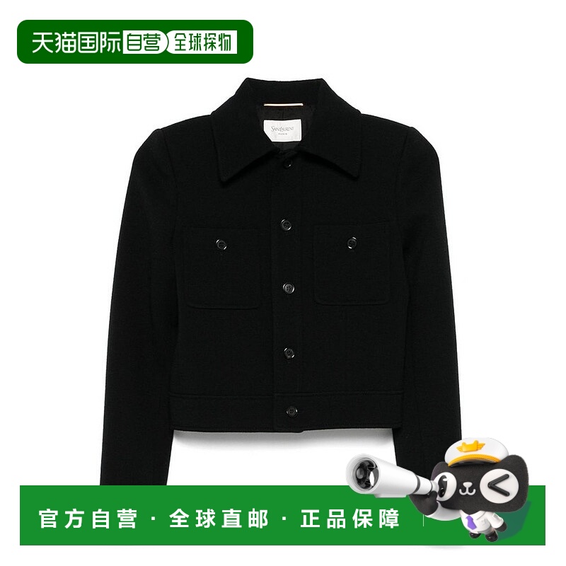 1h可退 香港直邮潮奢 Saint Laurent 圣罗兰 女士 长袖羊毛休闲夹