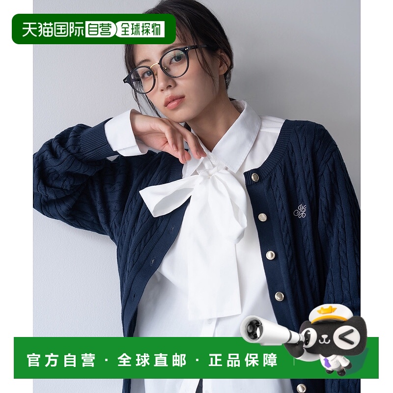 1h可退 日本直邮INGNI SOELA 女装 编织开衫 领口刺绣金扣设计 69