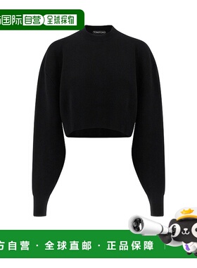 香港直邮Tom Ford 汤姆 福特 女士 黑色羊毛羊绒短款毛衣 MAK1414