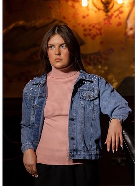 【美国奥莱】直发 BeReal 缀饰 Mae 牛仔夹克 - 蓝色