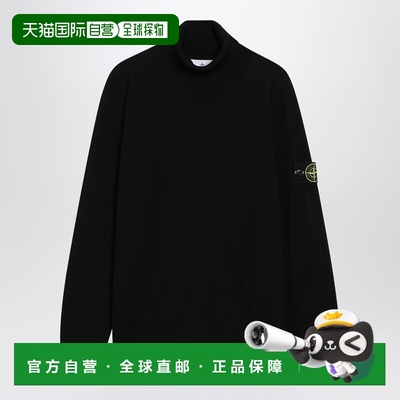 1h可退 香港直邮Stone Island 石头岛 男士 黑色羊毛高领毛衣 510