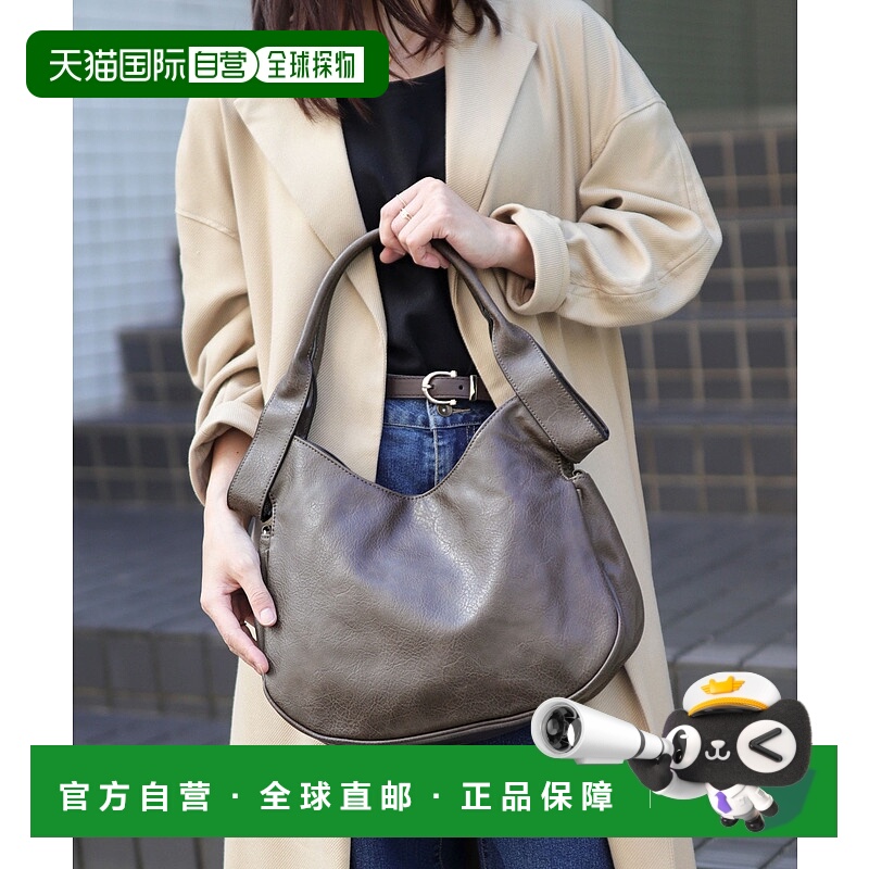 1h可退 日本直邮florge 男女同款 2WAY仿皮圆筒托特包 半月形磁扣