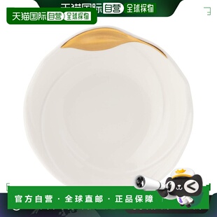 Narumi鸣海 餐盘中式餐盘盘子 9cm 金色叶片点缀时尚制作陶瓷骨瓷