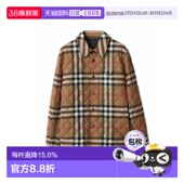 自营欧洲直邮Burberry博柏利男士 棉服 格纹单排扣贴袋长袖