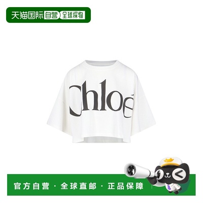 香港直邮Chloe 蔻依 女士 Chloe and Polos T恤白色T恤 24AJH0918