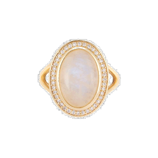 自营 Adornia 月光石光环戒指 14k 镀金纯银 - 白色 美国奥莱直发