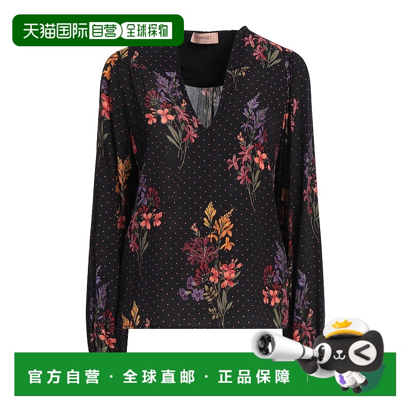 1h可退 香港直邮潮奢 Twinset 女士 上衣 black黑色 舒适时尚