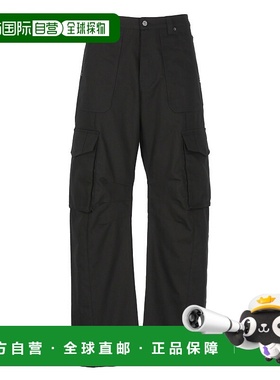 1h可退 香港直邮潮奢 GOLDEN GOOSE 男士 黑色 Wide-Leg 工装裤 G