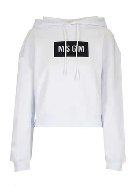 香港直邮Msgm女士连帽卫衣绿色logo印花棉质2941MDM1777799NEW