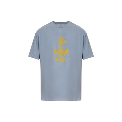 香港直邮A.P.C. 男士T恤 COHBSH26518IAC AW2025 蓝色短袖