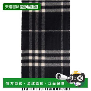 1h可退 香港直邮潮奢 Burberry 巴宝莉 女士 黑色 Check Cashmere