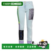 香港直邮潮奢 牛仔长裤 versace 1h可退 范思哲 女士 blue蓝色 舒