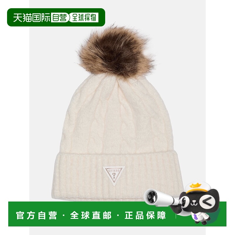 自营guess有线针织豆豆奶油色 美国奥莱直发
