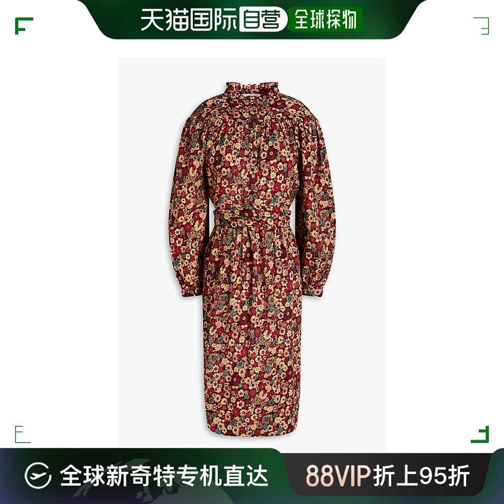 香港直邮潮奢 ANTIK BATIK女士褶皱印花棉质连衣裙 COLLINE1DRE