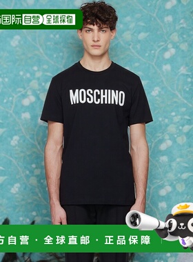香港直邮潮奢 Moschino 莫斯奇诺 男士 黑色 Institutional T 恤