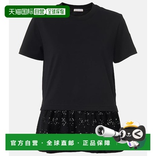 女士 盟可睐 蕾丝边棉质T恤 Moncler 香港直邮潮奢