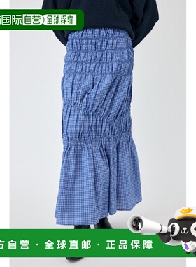 1h可退 日本直邮MOUSSY 女士格纹收褶裙 010ISH311471半身裙a字裙