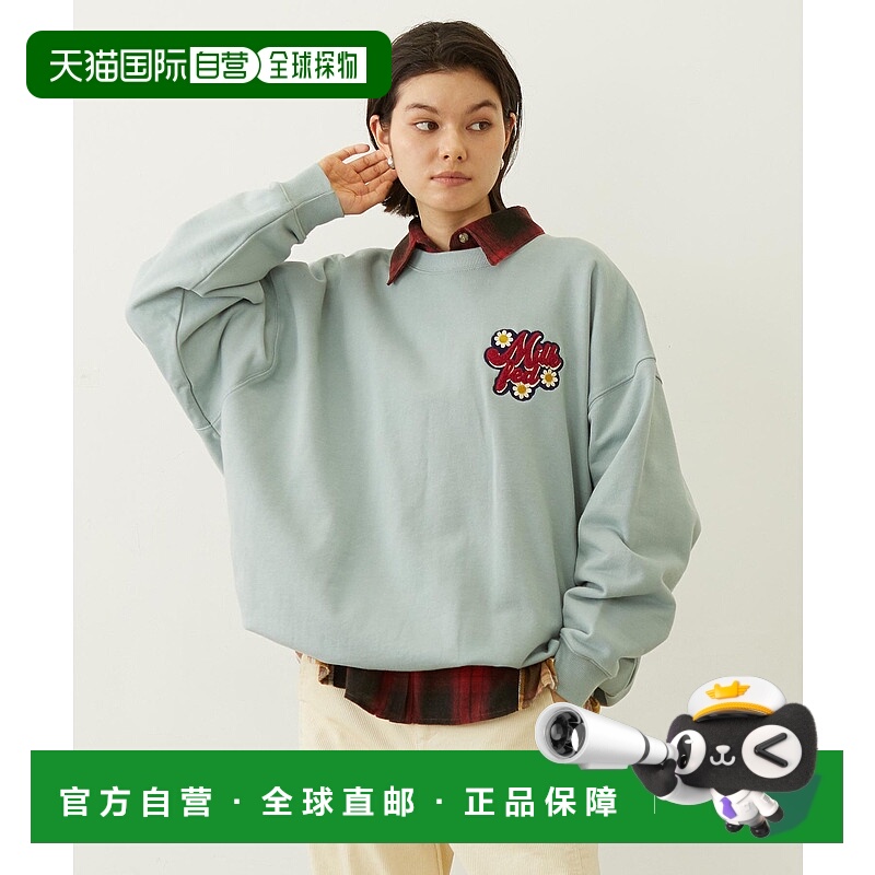 1h可退 日本直邮MILKFED 男女同款 花朵logo 绗缝刺绣圆领卫衣 10