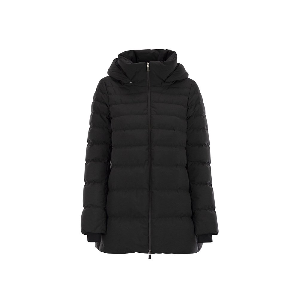 1h可退 HERNO 女士外套 PI002091D9300 AW2025 黑色 连帽羽绒服
