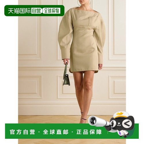 1h可退 香港直邮潮奢 Jacquemus 女士 Casaco 束带露背斜纹布迷你