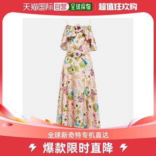 RODARTE 香港直邮潮奢 女士花朵真丝斜纹布中长连衣裙