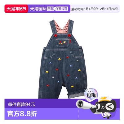 日本直邮日潮 MIKIHOUSE 7分背带裤 70-3302-494牛仔