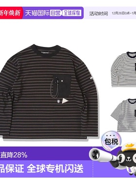 香港直邮and Wander ORCIVAL LS Tee户外休闲条纹圆领宽松长袖棉T