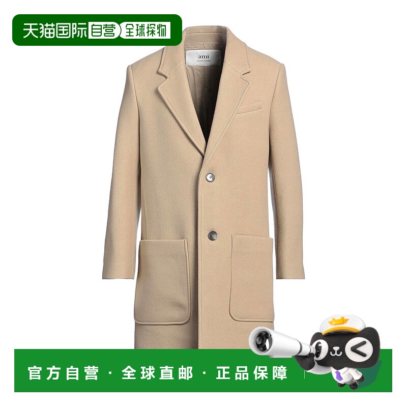 1h可退 香港直邮Ami Paris 男士 大衣 beige米色 舒适时尚