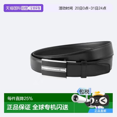 香港直邮MONTBLANC  万宝龙 男士黑色牛皮板扣商务休闲皮带腰带 1