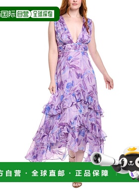 自营 AMUR Senora丝绸混纺礼服-紫色 美国奥莱直发服饰连衣裙长裙