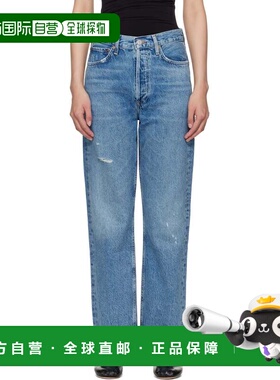 1h可退 香港直邮潮奢 AGOLDE 女士 蓝色 90's Mid Rise Straight