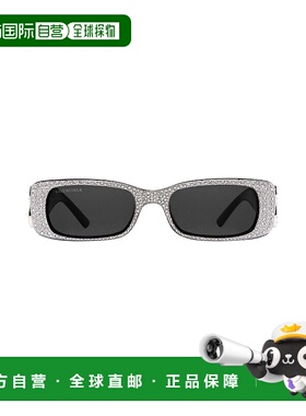 自营欧洲直邮Balenciaga巴黎世家 Dynasty女士黑色矩形太阳眼镜