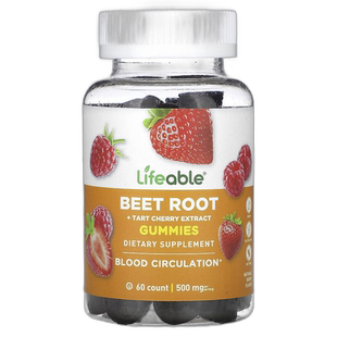 香港直邮Lifeable,甜菜根 + 酸樱桃提取物软糖，天然浆果，250 毫