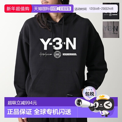 日本直邮Y-3 x NEIGHBORHOOD NBHD 联名款男士印花连帽衫 JW7004