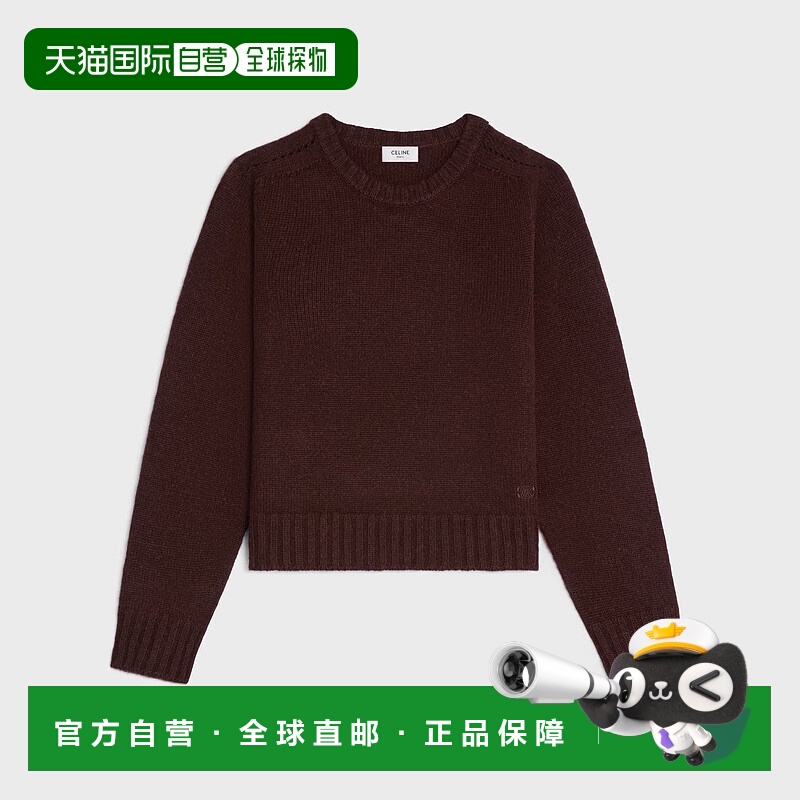 香港直邮CELINE 女士卫衣 RY0K7384D19BR AW2025 深棕色 圆领毛衣