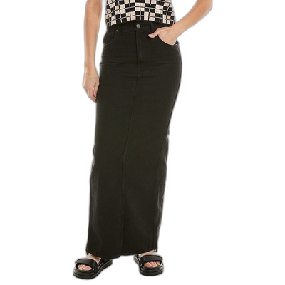 自营MOTHER 牛仔糖果棒长裙 - 黑色 美国奥莱直发半身裙包臀裙