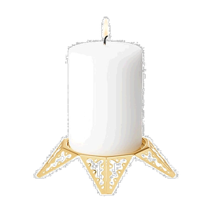 自营 GEORG JENSEN CHRISTMAS 柱形烛台 18 KT 镀金 - 多色 美国