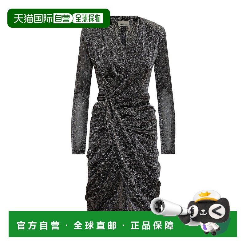 香港直邮Isabel Marant V 领裹身裙 RO0648FDB4K04I长袖