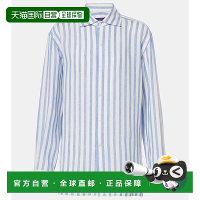 1h可退 香港直邮Ralph Lauren 拉尔夫劳伦 女士 条纹亚麻衬衫 001