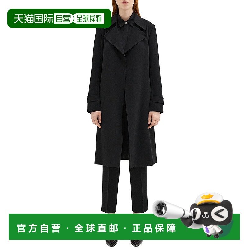 自营theory理论Oaklane风衣-黑色 美国奥莱直发