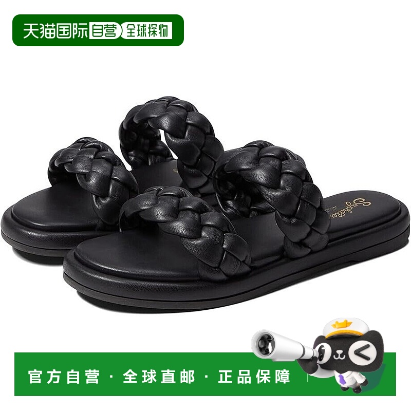 自营 seychelles塞舌尔黄金海岸滑履女式美国6.5黑色V型皮革平底K